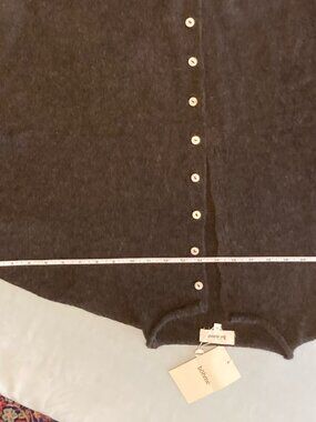 Bohme Charcoal Button Front Cardigan M NWT Long Sleeve Knit